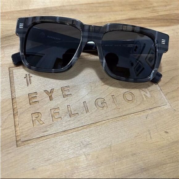 Burberry 4394 Gray Plaid Sunglasses - Picture 1 of 2